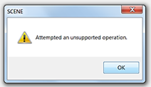 Unsupported operation error message